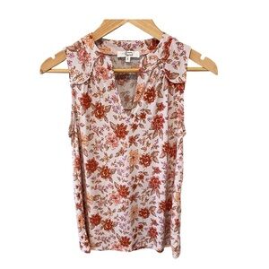 Beacon Apparel Split Neck Floral Blouse NWOT Size XS